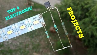 TOP 4 ELECTRONIC PROJECTS WITH REED SWITCH, BRIDGE RECTIFIER, TRANSISTOR BC547, TTC5200 & 2N3055,