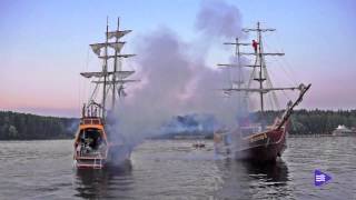 БОЙ ПИРАТОВ на парусниках .. BATTLE OF PIRATES