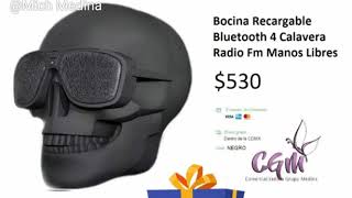 Bocina Recargable Bluetooth 4 Calavera Radio FM , manos libres