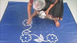Easy apartment kolam  with dots    6 to 6 straigt    12  7 17