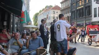 Copenhague - Stroget - Supporters de Swansea