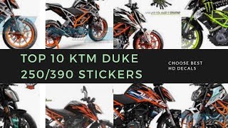 TOP 10 Stickers for KTM Duke 250/390 2017 Onwards