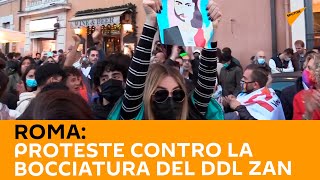 #Roma: proteste contro la bocciatura del ddl #Zan
