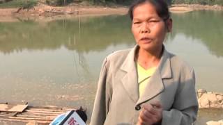 Kids go to school on bamboo rafts
