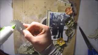 Make your own VINTAGE scrapbooking layout 'Memories' page tutorial