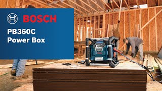 Bosch Power Box™ PB360C Jobsite Radio/Charger/Digital Media Stereo with Bluetooth® Product Video