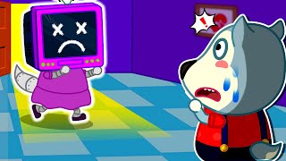 Oh No Baby Wolf, Mommy Wolf Turns into TV MAN | Mommy is the Best | @mommywolf