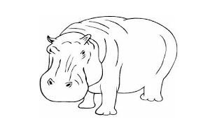 How to Draw a Hippopotamus / Как нарисовать бегемота