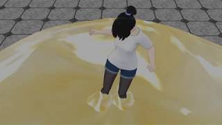 【MMD】 Stuck glue girl fetish 21 / 粘着館の噂 探索？日目