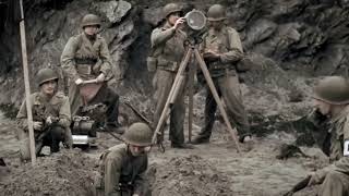 Eisenhower motivates English soldiers before their Normandy landing