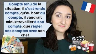 Урок#171: Французский по песням и фильмам. Выражения со словом compte