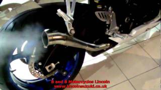 GSXR750 with Akrapovic GP Series end can