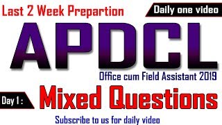 Apdcl exam 2019 /2 week study plan /Model Paper - 1/