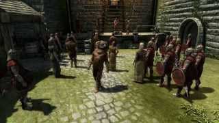 (Skyrim) Dovahbear interrupts Sen. Roggvir Sanders' political rally in Solitude