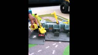 Playing with Hot Wheels Car Crusher Playset