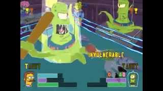 Simpsons Wrestling, PSX, Champion Circuit. Fight 11 - Flanders vs Kang and Kodos