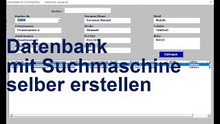 12 Excel VBA  Datenbank mit Suchmaschine selber erstellen