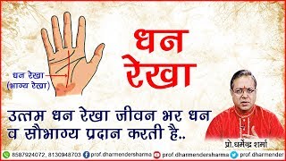 धन रेखा (भाग्य रेखा) || प्रो.धर्मेन्द्र शर्मा जी