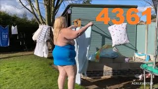 BBW ADELESEXYUK HANGING OUT THE WASHING ON A BUSY DAY