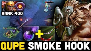 EPIC SMOKE HOOK!!! QUPE PUDGE vs Immortal Rank 400 -  When Master Pudge meet Master Tier LC  Dota 2