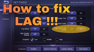 How to fix LAG on Mobile Legends - Sept 16 2018