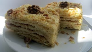 Торт Наполеон. Рецепт хрустящего торта со сливочным кремом.// Napoleonka // Cake Napoleon