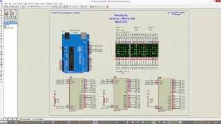 Simulação no Proteus - Arduino controlando Modulo Matriz Leds 8x8