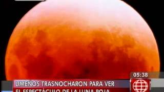 América Noticias: Así se vio la luna roja esta madrugada en Lima
