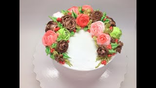 Оформление торта БЗК ( Рождественский венок ) Новогодние мотивы