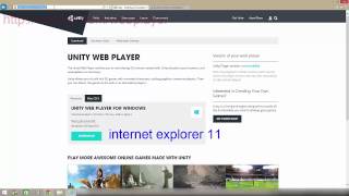 Unity web player installatie Internet Explorer 11
