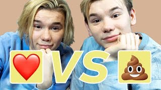 Marcus & Martinus: Ihastukset, fanit, megamokat, kiusaaminen... | Emojibattle ? vs ❤️