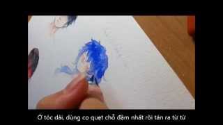 Watercolor tutorial - Hair part