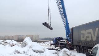 ООО "Стройгеоресурс". Выгрузка б/у трубы 219 заказчику вблизи федеральной трассы