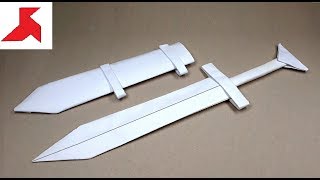 DIY ⚔️ - Как сделать КОРОТКИЙ МЕЧ С НОЖНАМИ из бумаги А4 своими руками