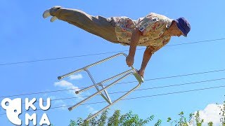 The Secret to Staying Young - Old Man Trampoline Tricks ??
