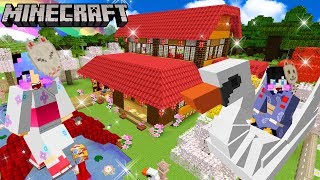 MineCraft มายคราฟสร้างบ้านญี่ปุ่นแนวการ์ตูนอนิเมะกึ่งย้อนยุคสุดแจ่ม japan house minecraft