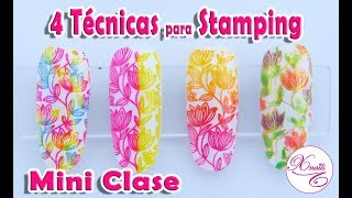 Sellos para uñas #2 - 4 TECNICAS de uso del COLOR ? Stamping Nail Art / Xnails Academy