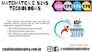 Área Total da Superfície Interna de uma Piscina - ENEM 2019 Matemática #234