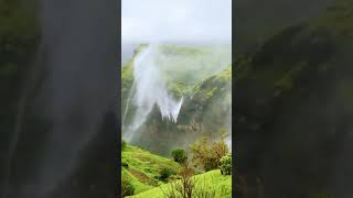 Reverse Waterfall of India. Naneghat, Junnar, Maharashtra.
