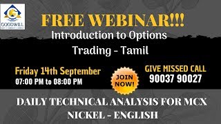 MCX NICKEL TRADING TECHNICAL ANALYSIS SEP 14 2018 IN ENGLISH CHENNAI TAMIL NADU INDIA
