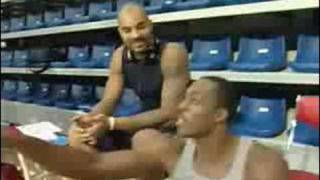 Dwight Howard meets Dominique Dawes