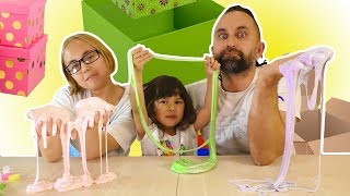 ТАЙНЫЕ КОРОБКИ СЛАЙМ ЧЕЛЛЕНДЖ  MISTERY BOX SLIME CHALLENGE 3 ЦВЕТНЫХ ЛИЗУНА