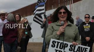 USA: "Women Fighting for America" rally at border wall section near McAllen
