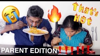 TAMIL PARENTS TRY SPICY RAMEN CHALLENGE!!!!!