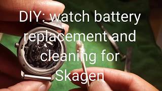 Watch battery replacement and cleaning Skagen