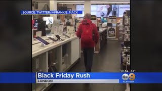 Lone Shopper Outnumbered By Reporters At London Black Friday Sale
