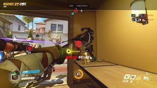 Overwatch 오버워치 - 빠대 루시우, 첫 한 타에 4연속 처치(2/2)