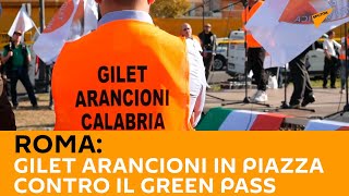 #Roma, Gilet Arancioni in piazza contro #greenpass