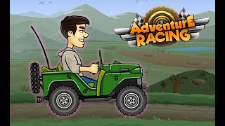 Крутая гонка Adventure Racing приключения зелёного Джипа