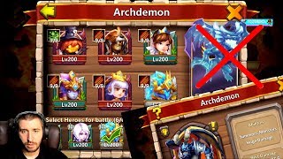 БЕЗДОНАТНЫЙ СОСТАВ НА АРХИДЕМОНА \ ТОПОР+ ПРИСПЕШНИКИ \ БИТВА ЗАМКОВ \ CASTLE CLASH